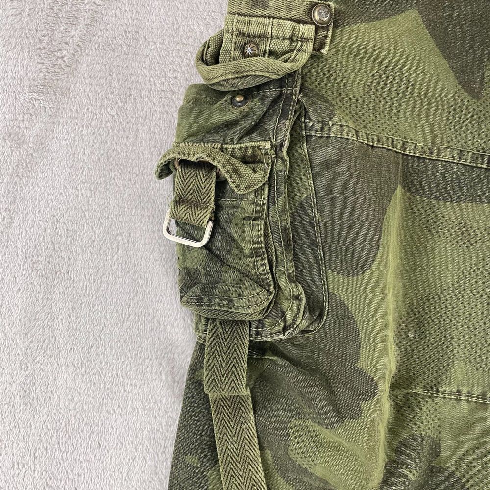 Vintage Japanese Junye Cargo Pants Men 32‎ Green Camo Paratrooper Tactical Y2K - Picture 5 of 16